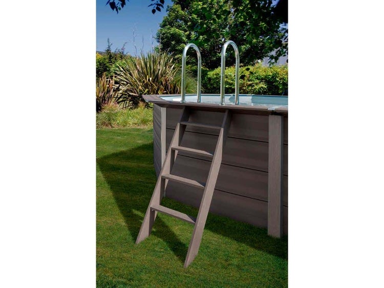 Gre Pools WPC Pool Santorin Pool aus Holz/Kunststoff in Grau