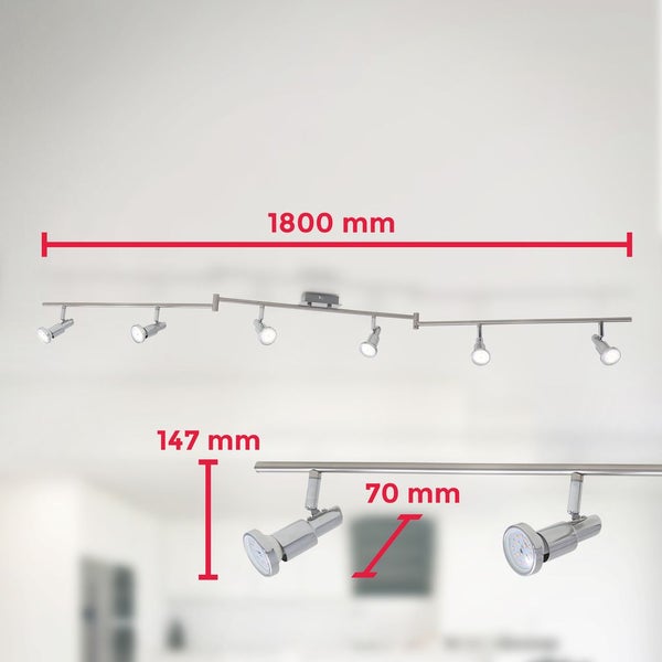 Deckenstrahler - 30W, 2400lm, LED, schwenkbar, GU10, warmweiß, matt-nickel
