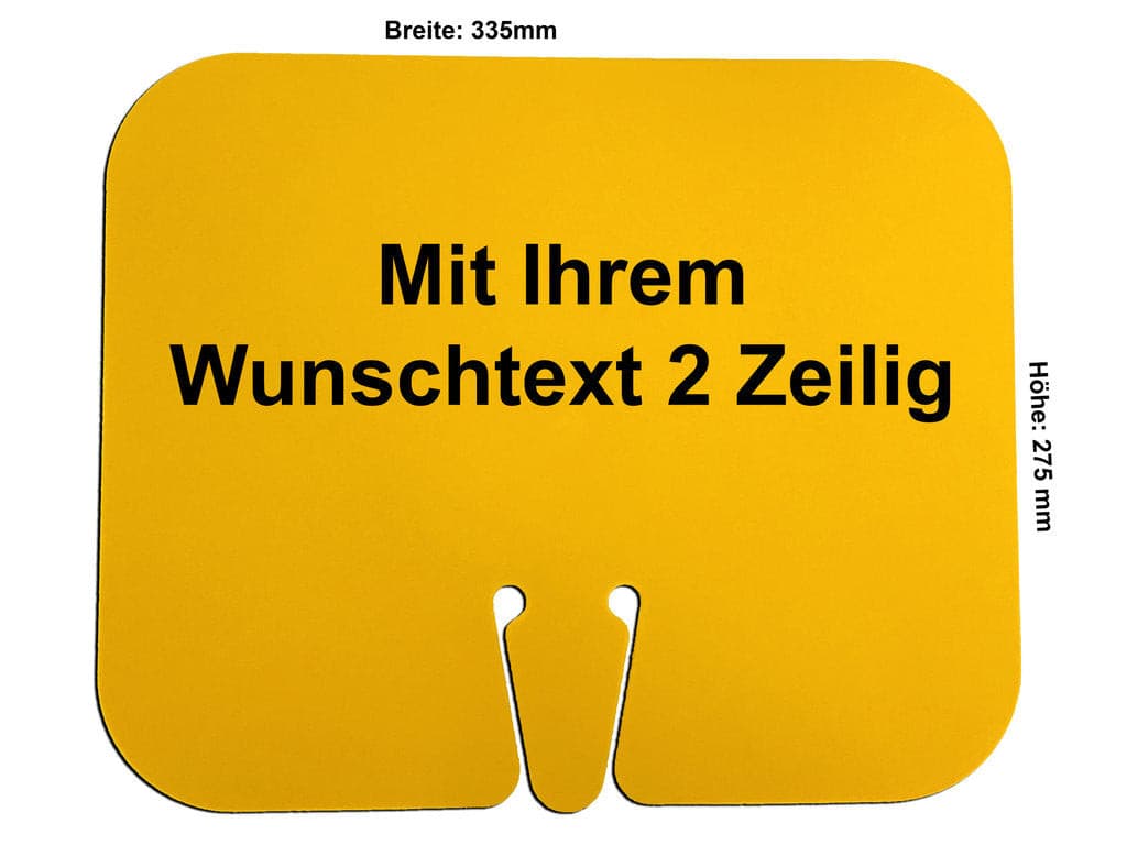 Leitkegel Schild 34 x 28 cm zum Aufstecken FLEX Leitkegel inkl. Text / gelb
