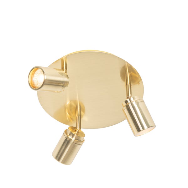 Goldfarbene Deckenleuchte mit drei Strahlern