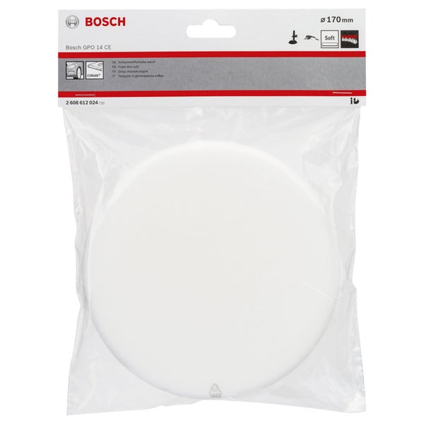 Bosch GPO 14 CE Polierschwamm weich, Durchmesser 170 Millimeter in Verpackung
