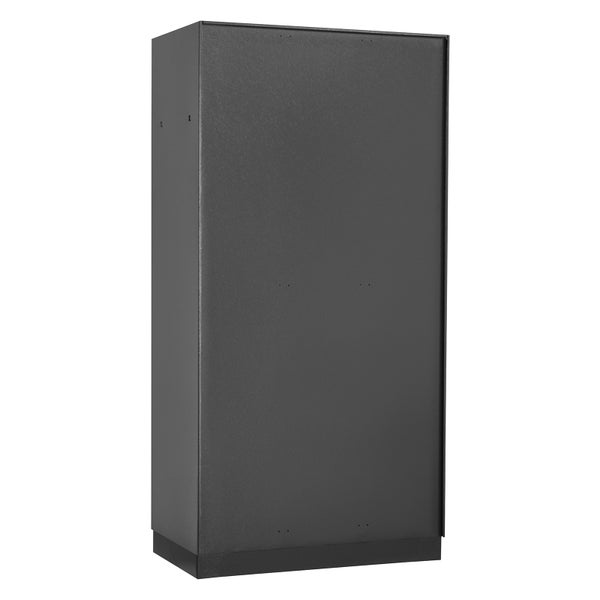 PROREGAL Garderobenschrank Ermine mit 3 Türen | HxBxT 178x89x50cm | Anthrazitgrau/Orange | Spind, Aufbewahrungsspind, Arbeitsschrank