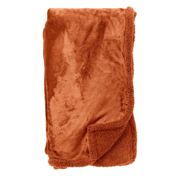 STANLEY - Wohndecke 150x200 cm - fleece - Potters Clay - orange