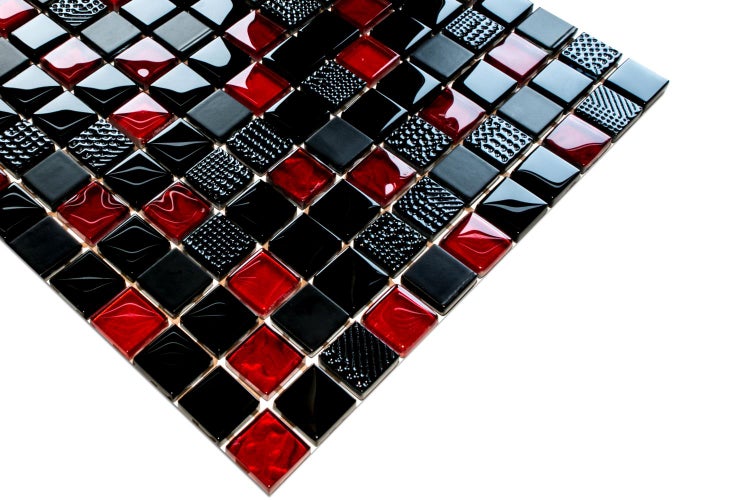 Glasmosaik auf Netz für Bad und Küche 30cm x 30cm  - Milan City