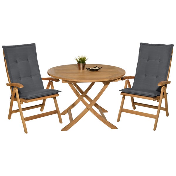 Beautissu Loft HL Hochlehner 120x50x6cm Graphitgrau (4tlg)