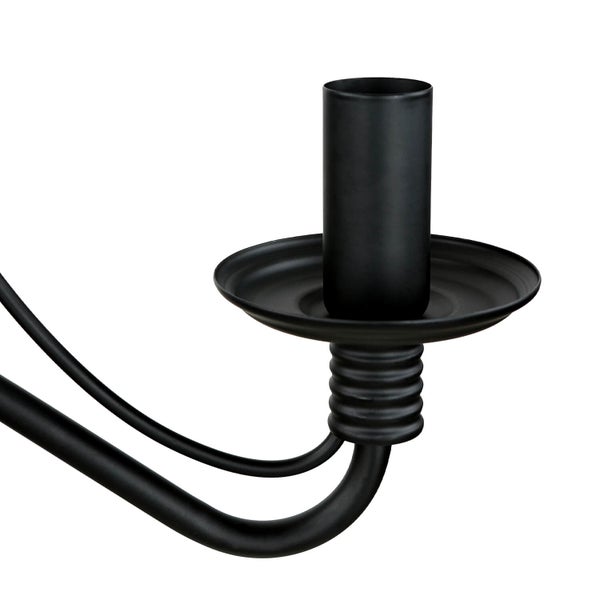 Detailansicht eines schwarzen Kerzenhalters