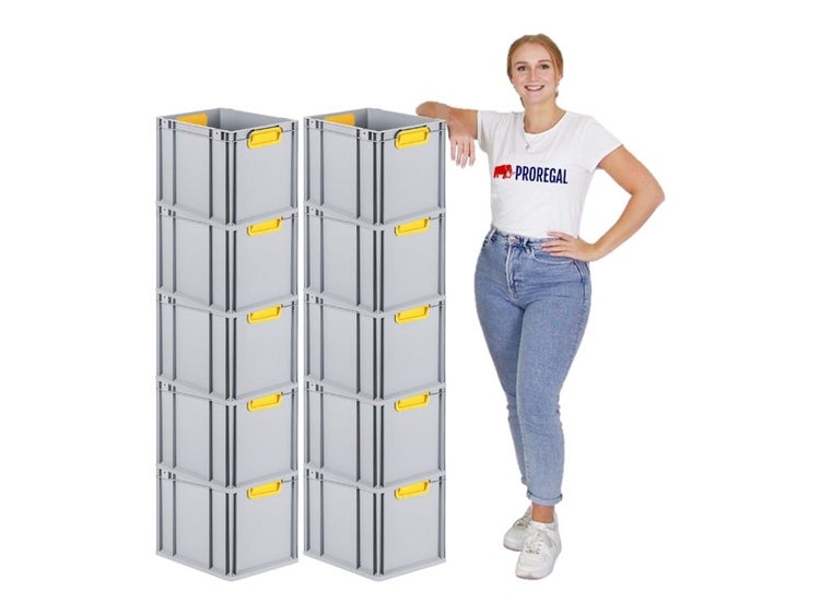 PROREGAL Eurobox Nextgen Color HxBxT 32 x 30 x 40 cm 30 Liter Griffe Gelb Geschlossen Glatter Boden Eurobehälter Transportbox