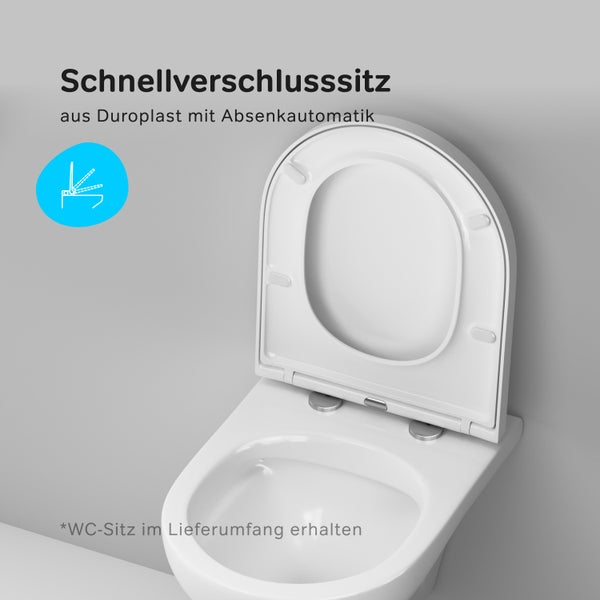 AM.PM Wand-WC  Tiefspüler ohne Spülrand weiß glänzend mit WC-Sitz CTA1700SC Hit
