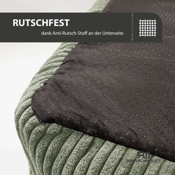 Rohrschneider Tierbett Cordstoff breit Gr. 1 salbei + faltbarer Reisenapf