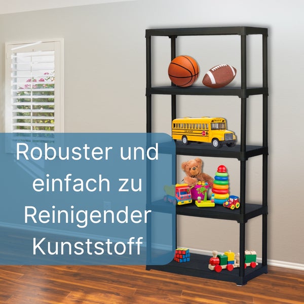 Steckregal Kunststoff Haushaltsregal Keller Lager Regal 5 Böden 80 x 40 x 176 cm