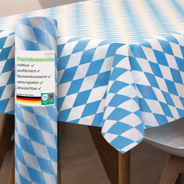 Sensalux Tischdeckenrolle 25m lang aus stoffähnlichem Vlies, 1 m x 25 m Bayern