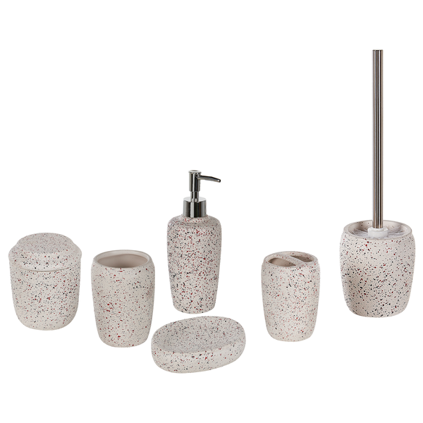 Badaccessoires Set 6-teilig PALMILLA Keramik Cremeweiß