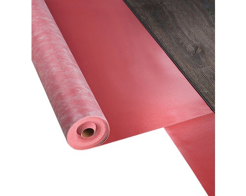 Rolle Trittschalldämmung auf dunklem Holzboden