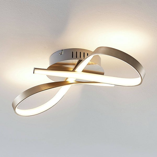 Lindby LED Deckenleuchte Alana (Modern) in Alu aus Aluminium (1 flammig, ) - Lampe Deckenlampe Wohnzimmerleuchte