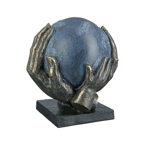 Skulptur GILDE Dekoration Höhe 19cm Breite 18cm bronzefarben, grau Kunstharz