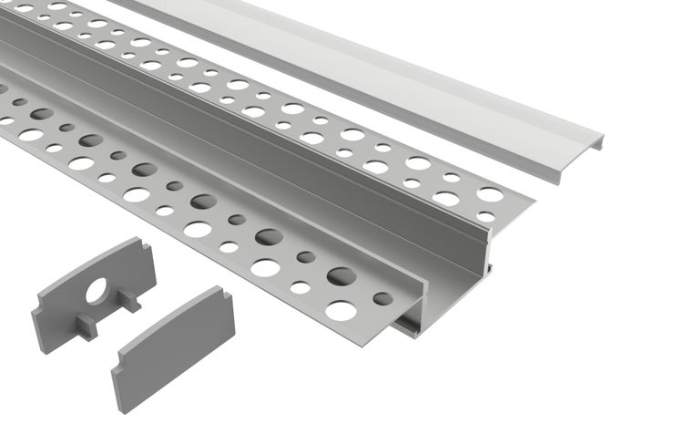 Led Alu Profil 2 m T1 Set Strip / Streifen 20 mm breit | Abdeckung mattiert