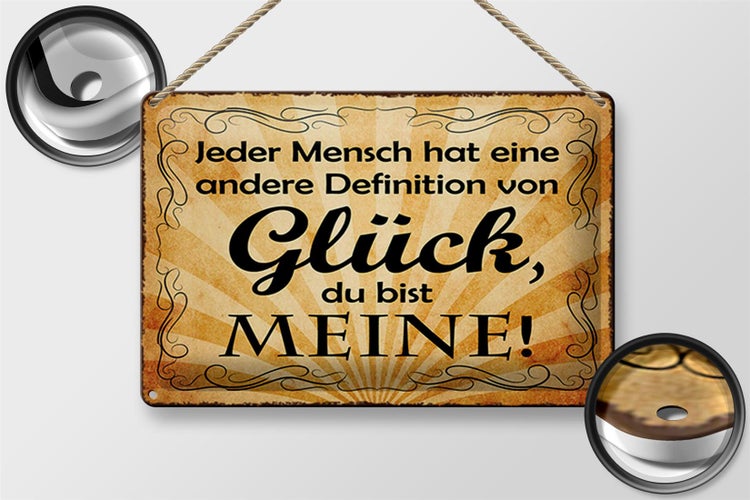 Blechschild Spruch 30x20cm Definition Glück du bist meine