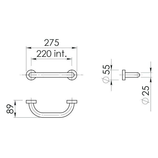 20 cm langer Sicherheitsgriff in mattschwarzer Ausführung