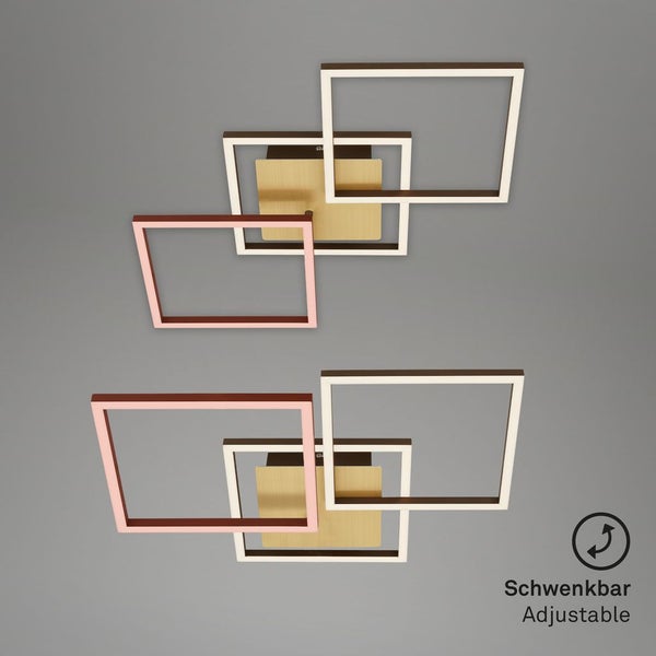Briloner Leuchten FRAME - Wand-& Deckenleuchte - 3217017 - Stufenweise dimmbar - 3000K warmweiß - Memoryfunktion - Schwenkbar - 76,3 x 36,8 x 7,3 cm