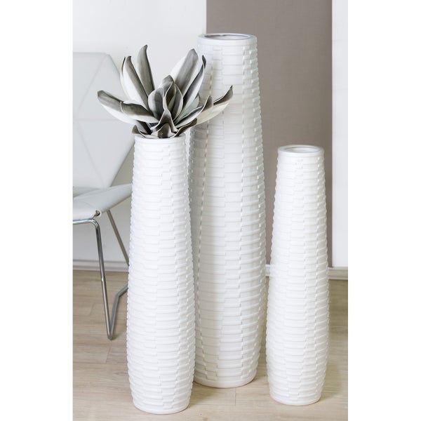 Vase GILDE Höhe 100 cm weiß Keramik