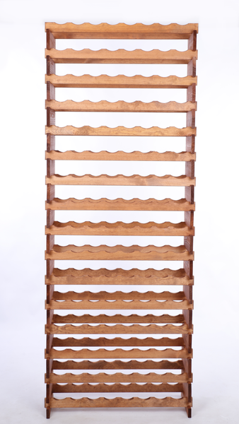 Weinregal VINOTECA FLEX PRO HxBxT 219x84x28cm 128 Flaschen auf 16 Ebenen Massives Kiefernholz Braun geölt