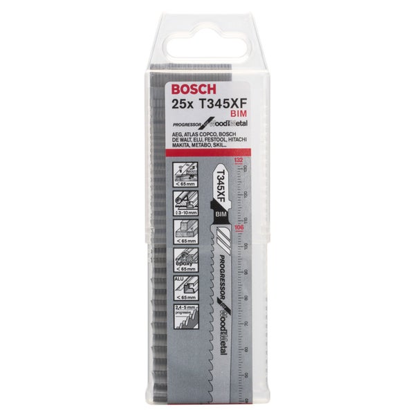 Bosch PRO Multi Material thick and thin T345XF Stichsägeblatt 132 mm 25-tlg. - 2608634995