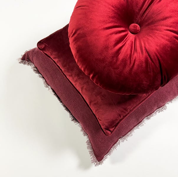 OLLY - Dekokissen Samt Merlot 40 cm