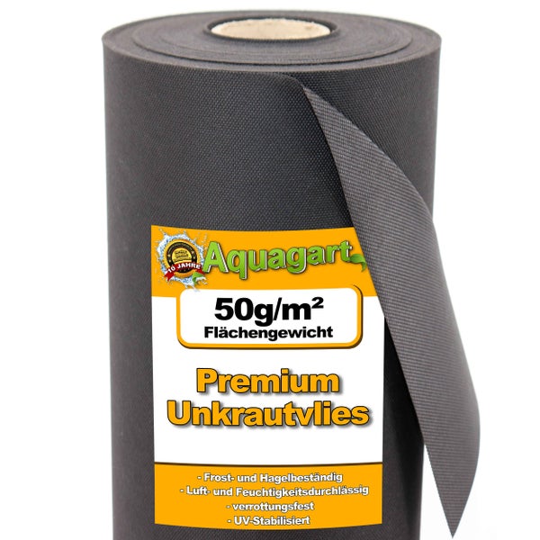 10m² Gartenvlies Unkrautvlies Mulchvlies Vlies 50g 1,6m breit