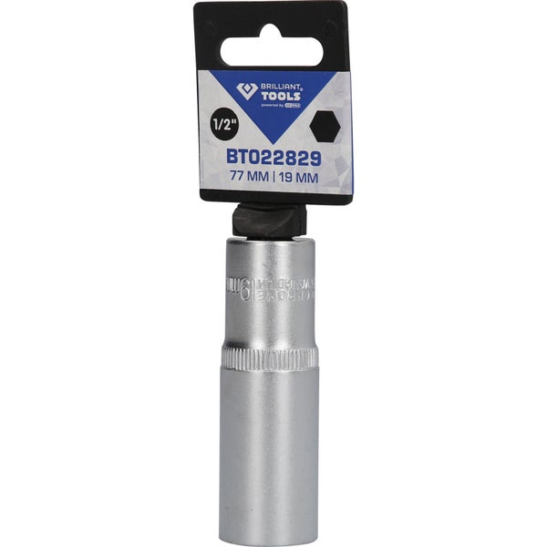 BRILLIANT TOOLS 1/2 Sechskant-Stecknuss lange Ausführung 19 mm - BT022829