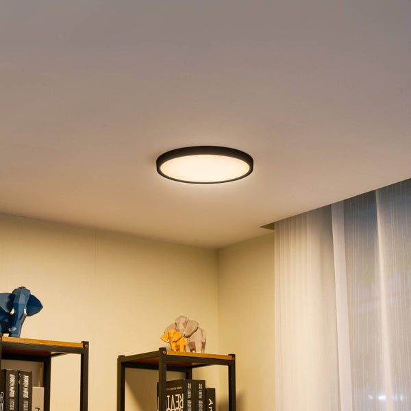 Lindby LED Deckenleuchte Pravin dimmbar (Modern) in Schwarz (1 flammig, ) - Lampe Deckenlampe Wohnzimmerleuchte