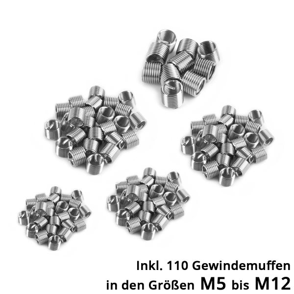 Gewinde-Reparatur-Set 131-teiliger Gewinde-Reparatur-Satz M5 - M12