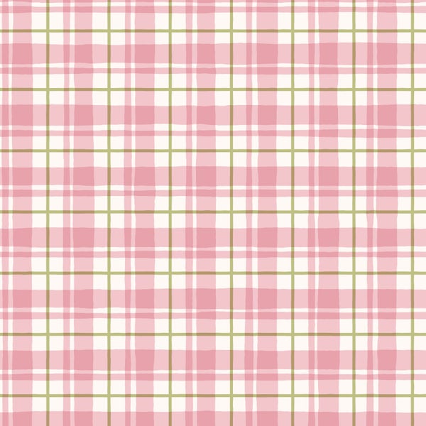 Rosa und grüne Karomuster Tapete