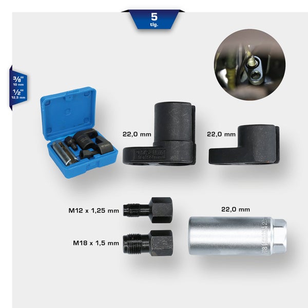 BRILLIANT TOOLS Lambdasonden-Stecknuss-Satz 5tlg. - BT601000