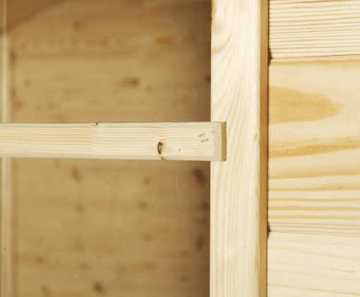 Alpholz Gerätehaus Luzern Gerätehaus aus Holz, Geräteschrank mit 19 mm Wandstärke, Gartenhaus mit Montagematerial, Naturbelassen 2,9x2,9m