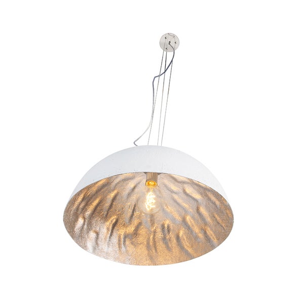 Hängelampe mit halbkugelförmigem Schirm und Innenbeleuchtung