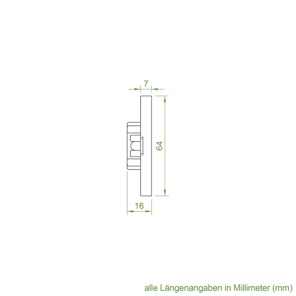 Technische Zeichnung mit Maßangaben in Millimeter