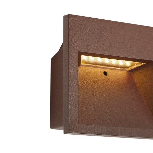 Quadratische LED Außenwandleuchte mit indirekter Beleuchtung