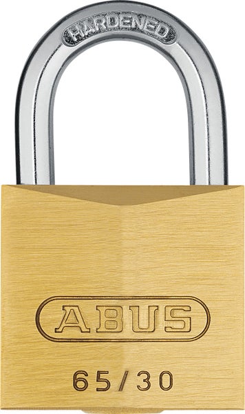 ABUS Vorhangschloss aus Messing mit gehärtetem Stahlbügel, Modell 65/30.