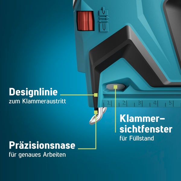 Novus Tools Akkutacker J-550 metaBOX Set, Premium-Tacker geeignet für Gewebe, Stoffe & Zierleisten 031-0364