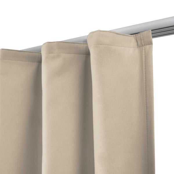 Beautissu Amelie TK Vorhang mit Kräuselband 140x245cm Creme (2tlg)
