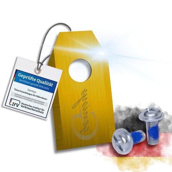 Genisys Titan Ersatzklingen für Mähroboter mit Qualitätszertifikat und Schrauben