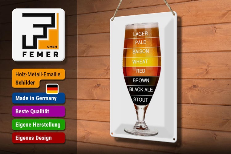 Blechschild Spruch 20x30cm Bier Bierglas lager pale saison