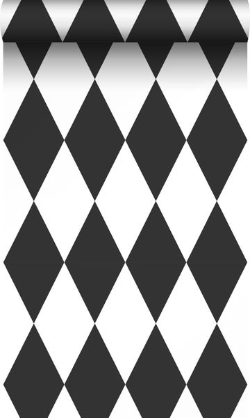 Origin Wallcoverings Tapete Karomuster Schwarz-Weiß - 53 cm x 10.05 m - 347670