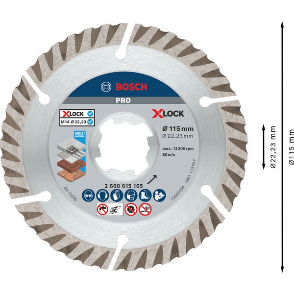 Bosch Logo Profi-Trennscheibe mit einem Durchmesser von 115 mm für verschiedene Materialien