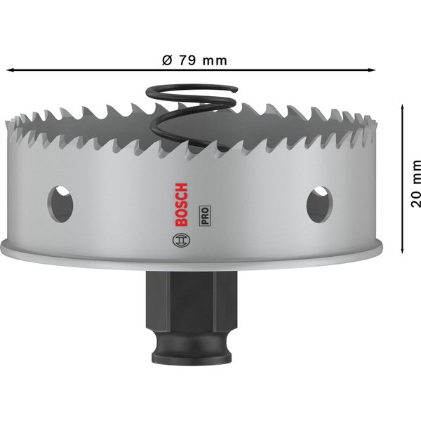 Bosch Lochsäge mit 79 Millimeter Durchmesser und 20 Millimeter Höhe