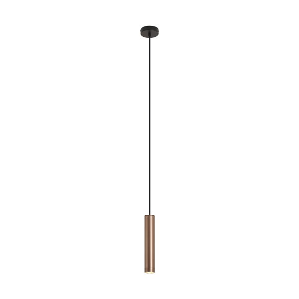 Zylinderförmige Pendelleuchte mit Metallgehäuse in moderner Optik