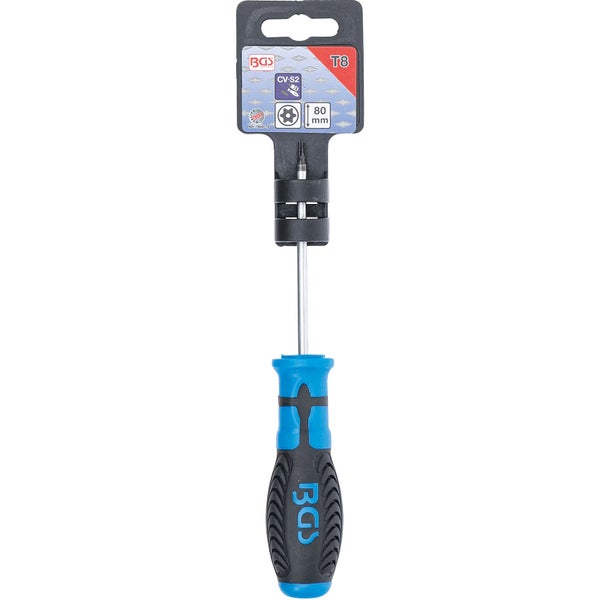 BGS Schraubendreher T-Profil (für Torx) mit Bohrung T8 Klingenlänge 80 mm - 7849-T8
