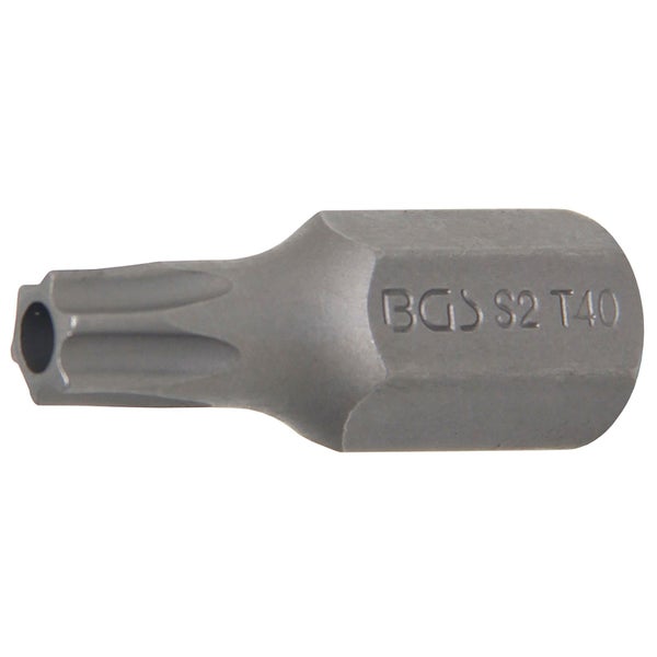 BGS Bit Antrieb Außensechskant 10 mm (3/8) T-Profil (für Torx) mit Bohrung T40 - 4640