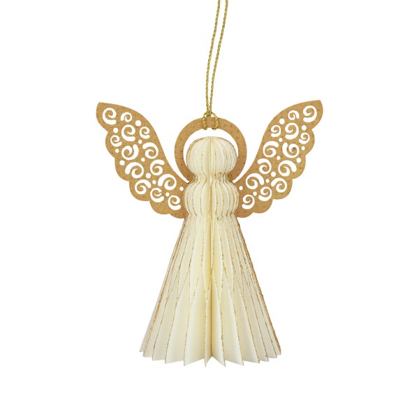 Dekorativer Engel aus Papier zum Aufhängen als Weihnachtsschmuck