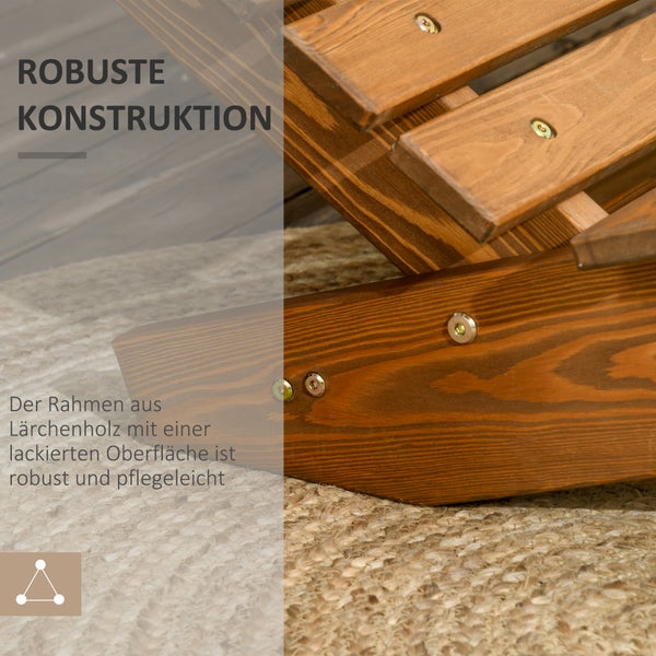 Produktabbildung einer Holzliege mit ergonomischem und rustikalem Design